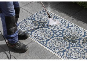 Covor adecvat pentru exterior NORTHRUGS Jardin, 80 x 350 cm, albastru-crem