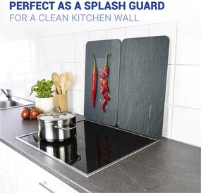 Set 2 protecții din sticlă pentru aragaz Wenko Cayenne, 52 x 30 cm
