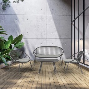Set mobilier de exterior din 4 piese Saori gri inchis