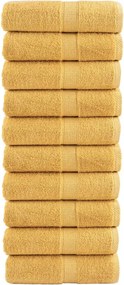 vidaXL Prosoape oaspeți premium, SOLUND, 10 buc. auriu 30x50cm 600gsm