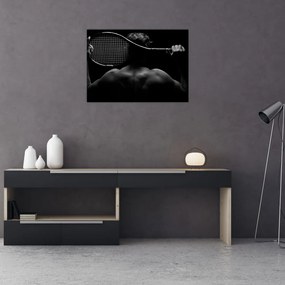 Tablou pe sticlă - Jucătorul de tenis (70x50 cm)