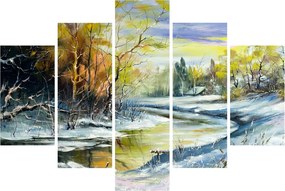 Tablou - Râu de iarnă, pictură în ulei (150x105 cm)
