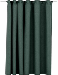 vidaXL Draperie opacă, aspect de in, verde, 290 x 245 cm, cu cârlige