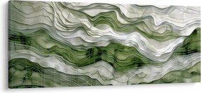 Tablou - Undele verzi și albe (120x50 cm)