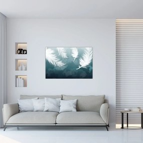 Tablou - Pene albe (90x60 cm)