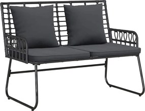 vidaXL Bancă de grădină Negru și antracit poliratan