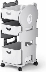 Raft pentru copii pe roti BEARRY 68x35x29 cm, gri
