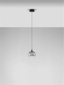 Pendul LED modern, Metal, Sticla, Fumuriu, ORENDA