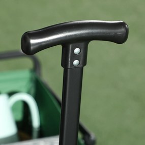 Outsunny Carucior cu rotile pliabil carucior de transport cu rotile incarcare 40 kg maner ajustabil 83 x 50 x 99 cm verde inchis | Aosom Romania