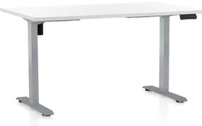 Masa inaltime reglabila OfficeTech B, 140 x 80 cm, bază gri, alb