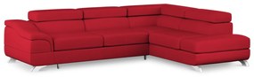 Coltar extensibil Onyx, colt pe partea dreapta cu tapiterie din piele ecologica, rosu