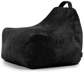 Fotoliu puf pentru copii negru cu tapițerie din catifea reiată Game Amuse – SLOWDOWN