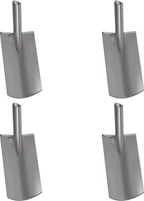 vidaXL Cap de lopată 4 pcs Argintiu 43 x 17 cm