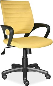 Scaun birou pentru copii Q-051, galben/negru, piele ecologica/metal, 6
