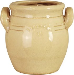 Ghiveci din ceramică glazurată manual 1L galben înalt, „Brobacka"