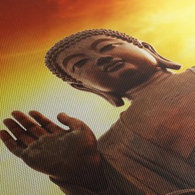 Tablou - Buddha cu fundal roșu și galben (150x105 cm)