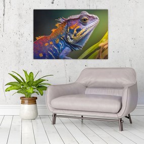 Tablou - Iguana colorată (90x60 cm)