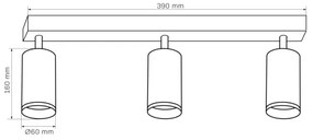 Spot LONDON 3xGU10/10W/230V negru