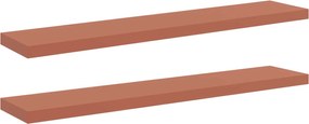 vidaXL Raft de perete 2 pcs Roșu 120 x 23,5 x 4 cm Lemn compozit