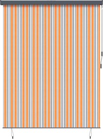 vidaXL Rulou textil cu perdele Dungi Galben și Albastru 200 x 250 cm