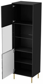 Vitrina Bullet W-1 H185 cm negru/auriu