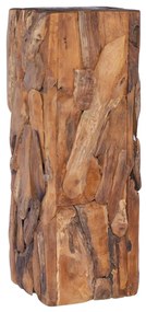 Masa laterala, 30 x 30 x 80 cm, lemn masiv de tec