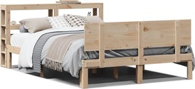 vidaXL Cadru de pat cu tăblie, 140x200 cm, lemn masiv de pin