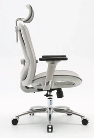 RESIGILAT- Scaun ergonomic SIHOO, pivotant, suport lombar, tetiera, cotiera, reglabile, reglare pe inaltime, mecanism inclinare/blocare in 3 pozitii, Mesh, Gri