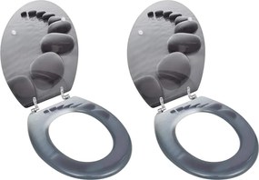 vidaXL Capace WC, 2 buc., MDF, model pietre