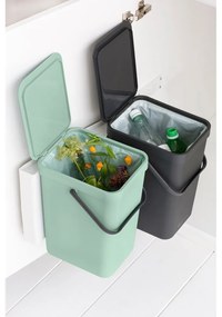 Coș de gunoi verde mentă/gri închis de reciclat/ încorporat din plastic 32 l Sort &amp; Go – Brabantia