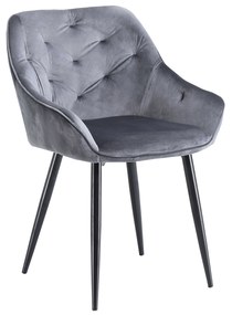 Scaun K487, gri - modern, matlasat, glamour,pentru camera de zi, sufragerie, VELVET
