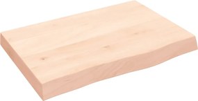 vidaXL Poliță de perete, 60x40x(2-6) cm, lemn masiv de stejar netratat