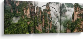 Tablou - Parcul Național Zhangjiajie, China (cu ceas) (90x30 cm)