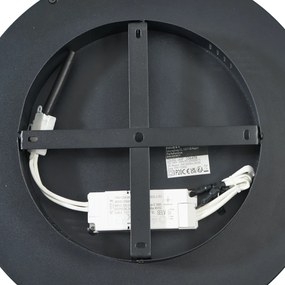 Plafonieră de design neagră cu auriu 40cm incl. LED cu comutator cu 3 căi - Ingo