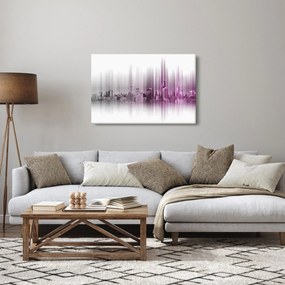 Tablou - Panorama orașului, roz-gri (90x60 cm)