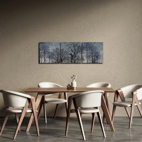 Tablou - Siluetă copac și frunze (cu ceas) (90x30 cm)