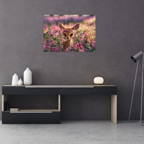 Tablou pe sticlă - Căprioară Drăgălașă (70x50 cm)