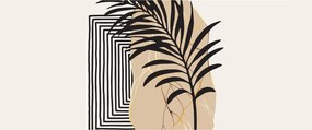 Tablou - Abstracție cu frunze tropicale N⁰3 (120x50 cm)