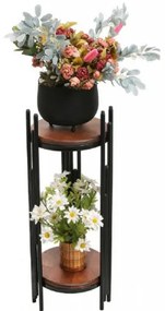 Masuta Auxiliara 1038-2, Negru / Nuc, Metal