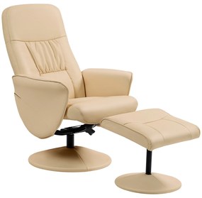 HOMCOM Fotoliu relax cu suport pentru picioare fotoliu de relaxare fotoliu relaxant cu șezut pivotant 360° și spătar înclinabil | Aosom Romania