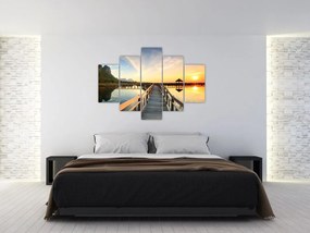Tablou ponton din lemn (150x105 cm)