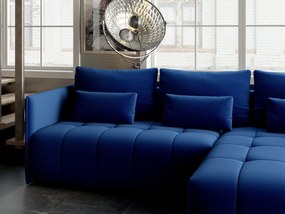 Colțar extensibil dumonde cu ladă de depozitare si sezut confortabil din spuma high-density, Malta Royal Blue II 235x185 cm