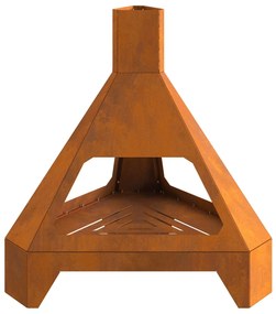 vidaXL Cuptor de foc Maro 50 x 43 x 52 cm Oțel