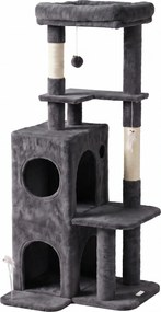 PawHut Ansamblu pentru Pisici, 132 cm, Pluș PAL, Gri Închis | Aosom Romania