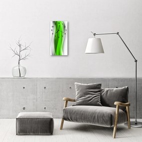 Ceas de perete din sticla vertical Arta abstracție verde