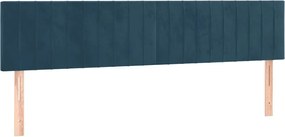 vidaXL Tăblii de pat, albastru închis, 160x5x78/88 cm, catifea