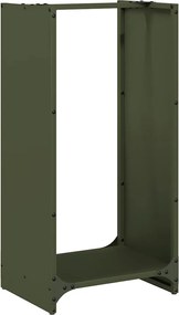 vidaXL Suport pentru lemne de foc Verde măsline Oțel laminat la rece