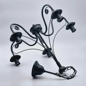 Lustră pe lanț DONATO 5xE14/40W/230V negru