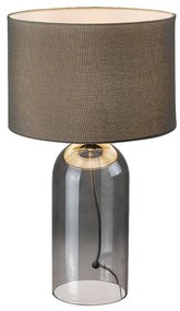 Lampa de masa sticla fumurie abajur gri Luxin