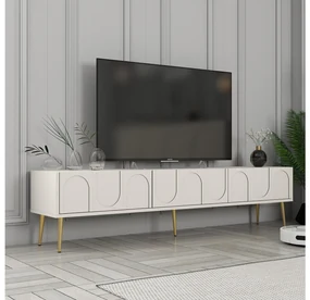 Masă TV/Dulap Bipemu 3 (crem + auriu). 1095681